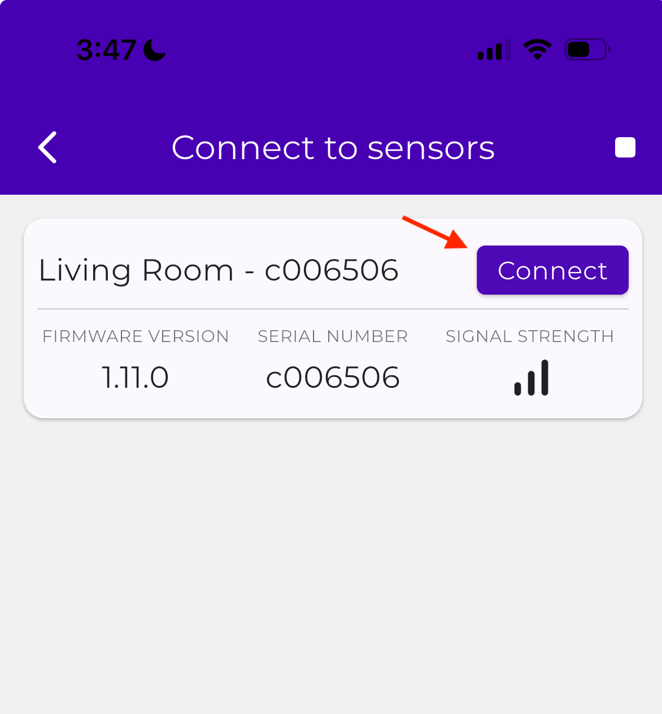 Test Sensor Range via the Conserv Cloud Mobile App