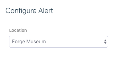 Alert Configuration field